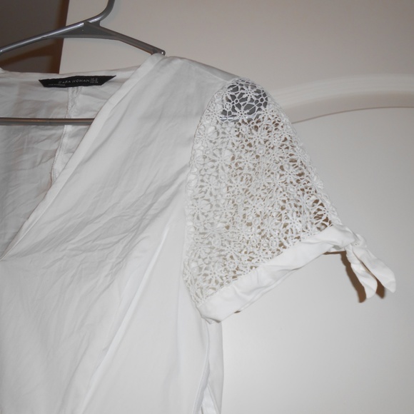 Zara Pleated Short Sleeve Blouse - Picture 2 of 4